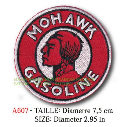 MAXIMUMPATCHES - Ecusson Patch Brodé Thermocollant - Diametre 7,5 cm - Gasoline Rétro Vintage