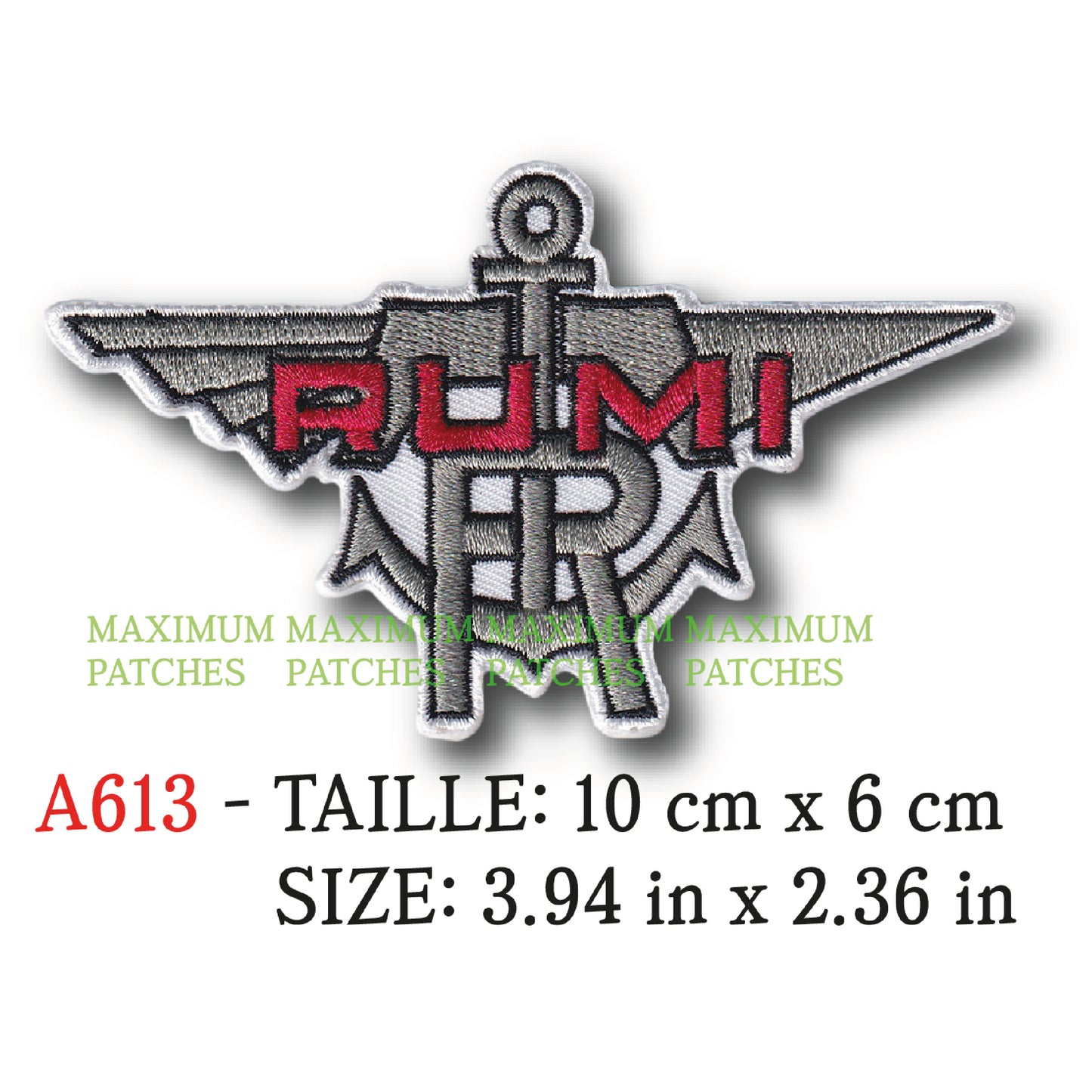 MAXIMUMPATCHES - Ecusson Patch Brodé Thermocollant - 10 cm x 6 cm - Moto Scooter Rétro Scooter Rumi