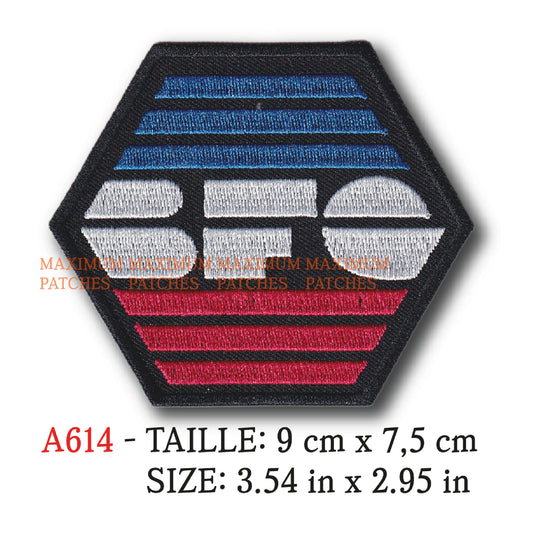 MAXIMUMPATCHES - Ecusson Patch Brodé Thermocollant - 9 cm x 7,5 cm - Moto Marque Logo Rétro Vintage