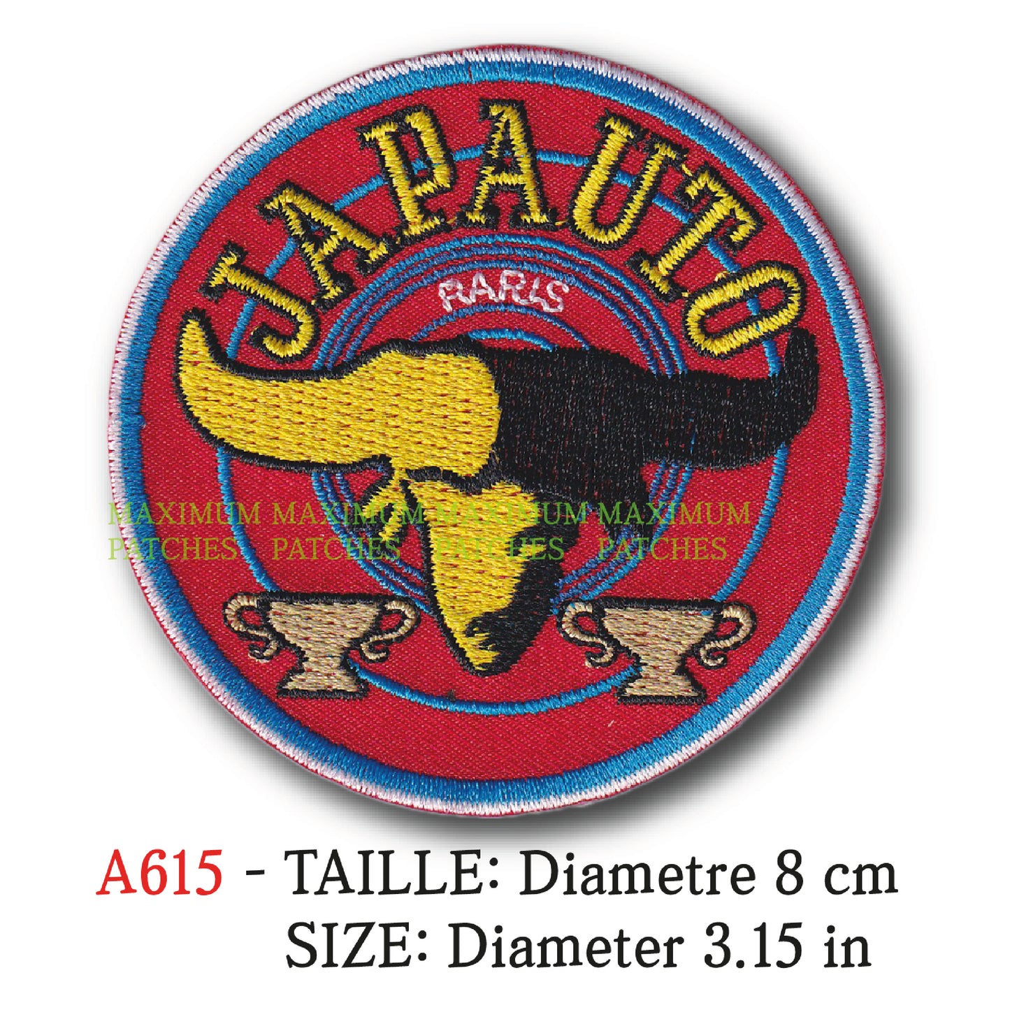 MAXIMUMPATCHES - Ecusson Patch Brodé Thermocollant - Diametre 8 cm - Automobile France Marque Logo Vintage Rétro Japauto