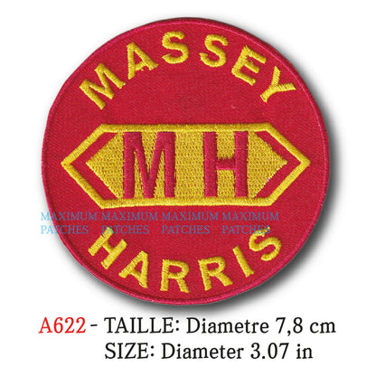 MAXIMUMPATCHES - Ecusson Patch Brodé Thermocollant - Diamètre 7,8 cm - Tracteur Usa Marque Logo Rétro Vintage