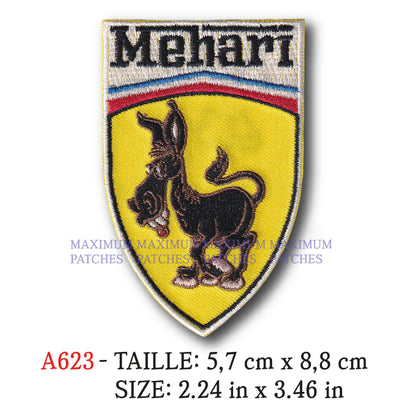 MAXIMUMPATCHES - Ecusson Patch Brodé Thermocollant - 5,7 cm x 8,8 cm - Méhari Voiture Automobile