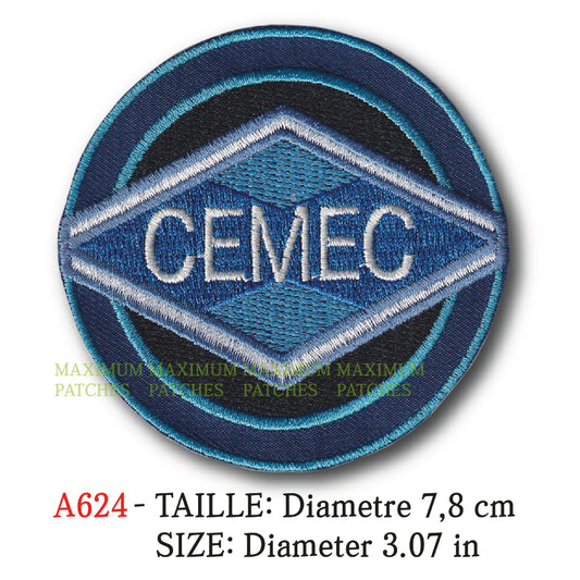 MAXIMUMPATCHES - Ecusson Patch Brodé Thermocollant - Diametre 7,8 cm - Moto France Marque Logo Rétro Vintage Cemec