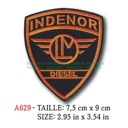 MAXIMUMPATCHES - Ecusson Patch Brodé Thermocollant - 7,5 cm x 9 cm - Automobile France Marque Logo Rétro Vintage Indénor