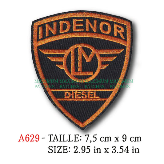 MAXIMUMPATCHES - Ecusson Patch Brodé Thermocollant - 7,5 cm x 9 cm - Automobile France Marque Logo Rétro Vintage Indénor
