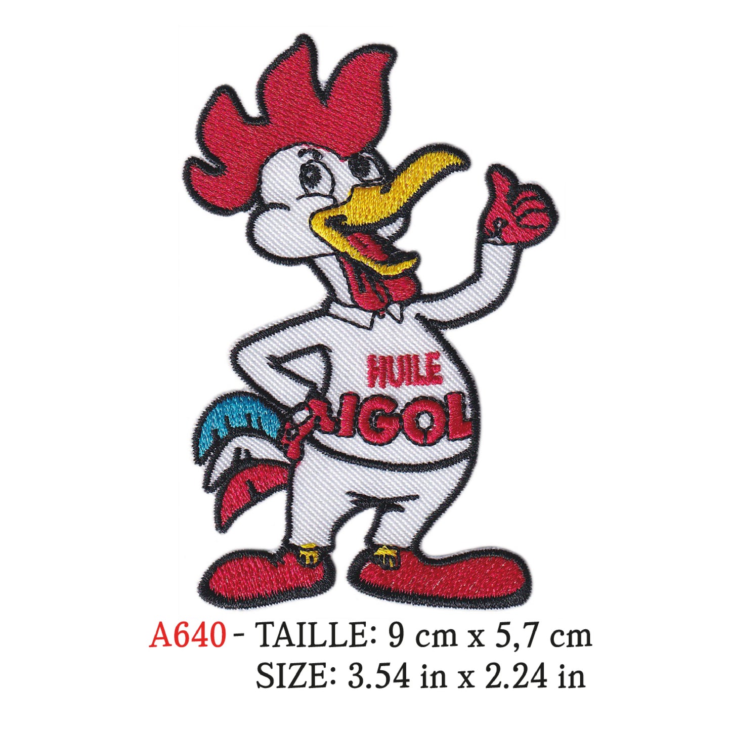 MAXIMUMPATCHES - Ecusson Patch Brodé Thermocollant - 9 cm x 5,7 cm - Huile France Marque Logo Rétro Vintage Igol