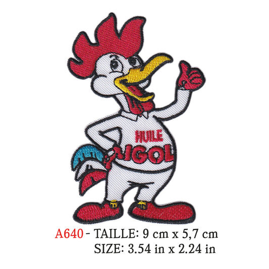 MAXIMUMPATCHES - Ecusson Patch Brodé Thermocollant - 9 cm x 5,7 cm - Huile France Marque Logo Rétro Vintage Igol