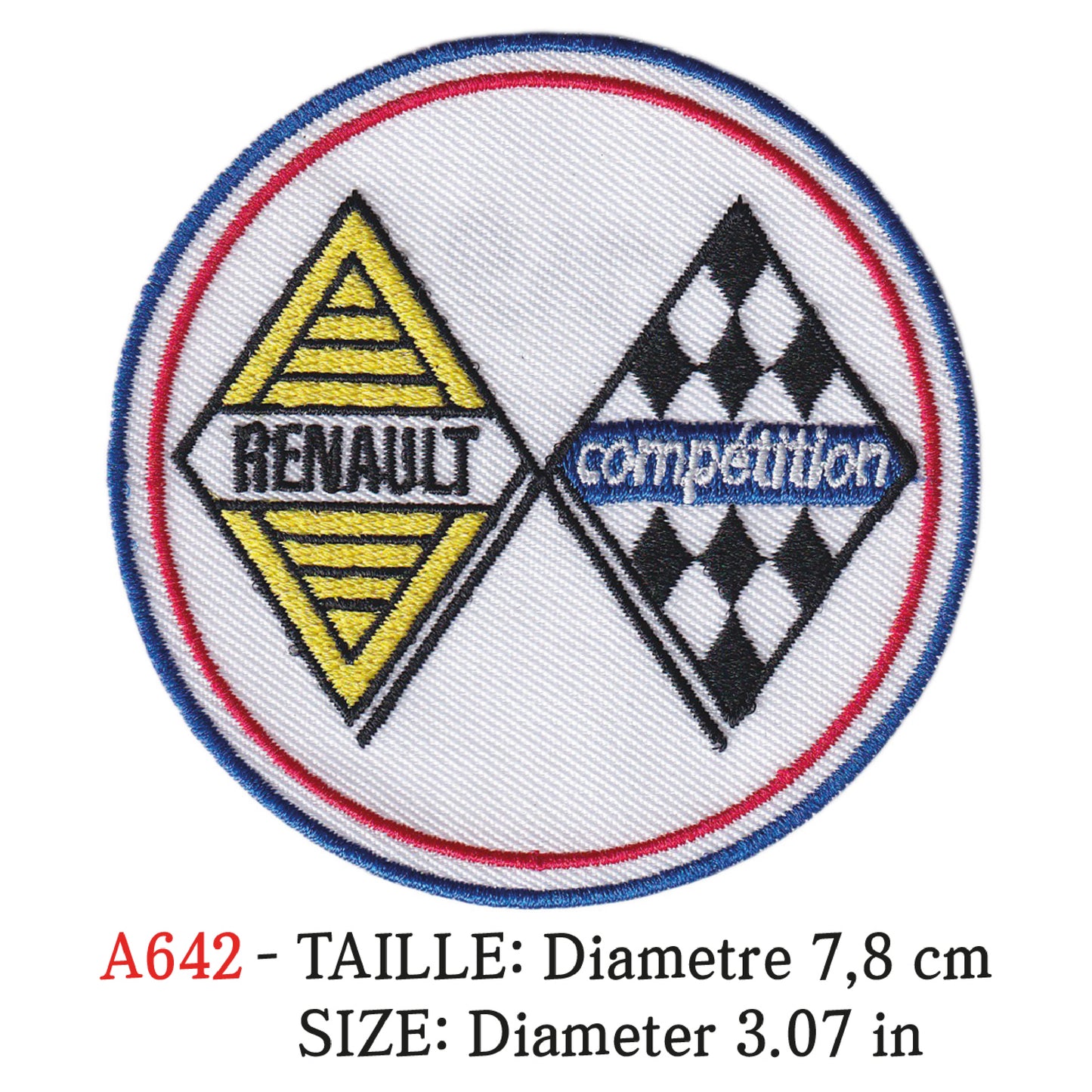 MAXIMUMPATCHES - Ecusson Patch Brodé Thermocollant - Diametre 7,8 cm - Automobile France Logo Marque Rétro Vintage