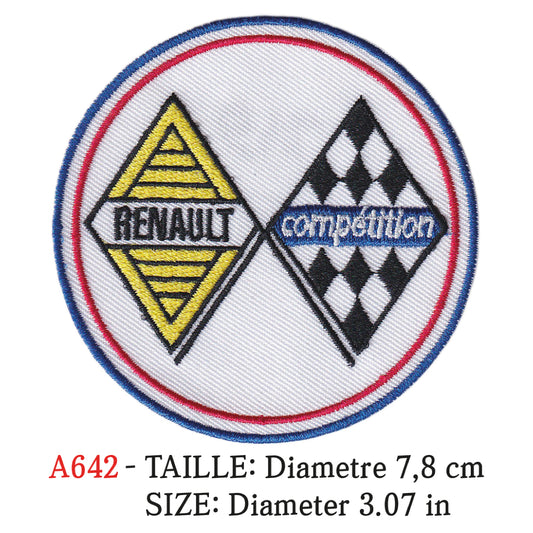 MAXIMUMPATCHES - Ecusson Patch Brodé Thermocollant - Diametre 7,8 cm - Automobile France Logo Marque Rétro Vintage