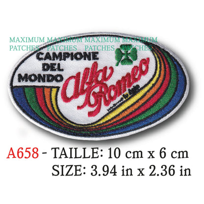 MAXIMUMPATCHES - Ecusson Patch Brodé Thermocollant - 10 cm x 5,6 cm - Automobile Italien Rétro Vintage