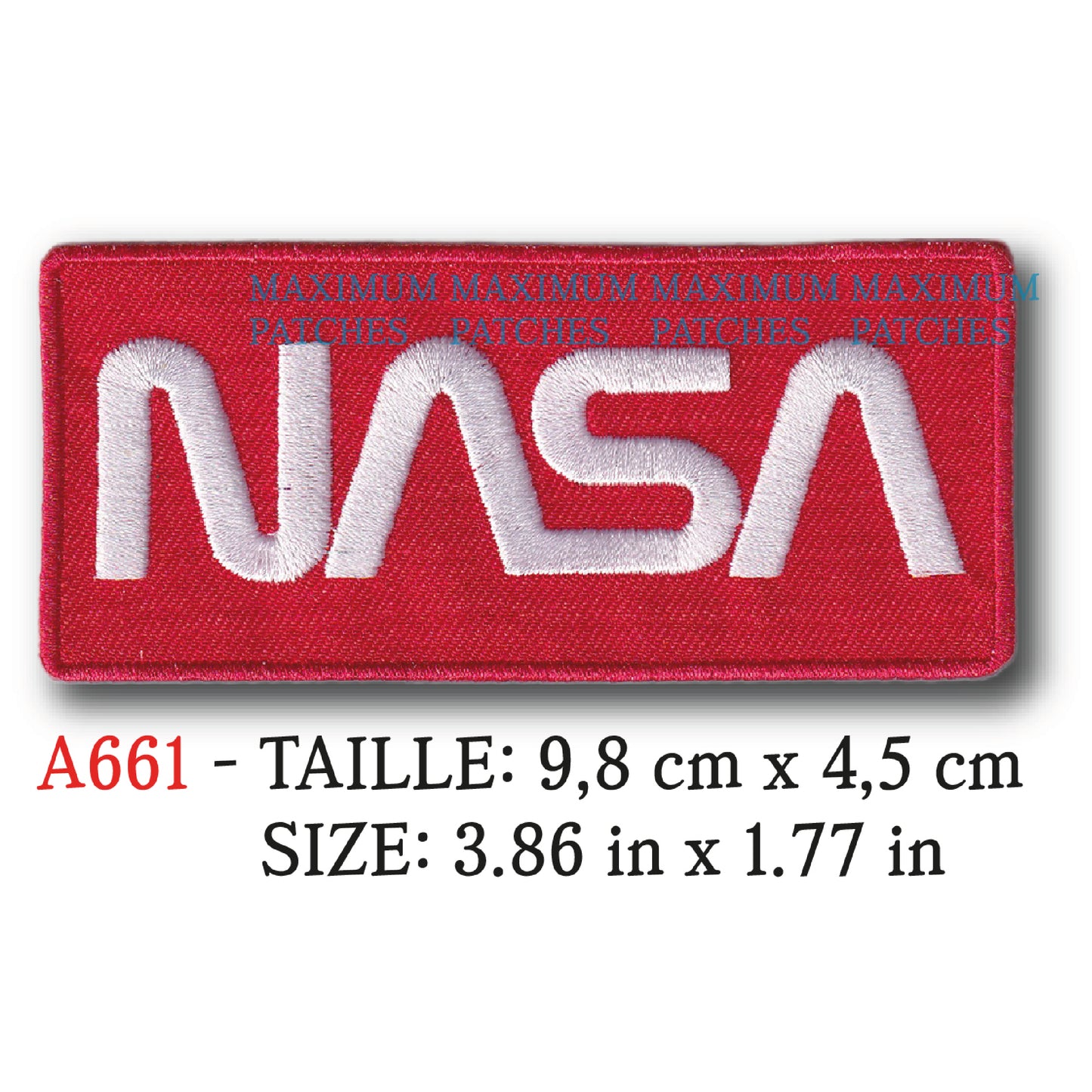 MAXIMUMPATCHES - Ecusson Patch Brodé Thermocollant - 9,8 cm x 4,5 cm - Aérospatial Fusée Espace Nasa