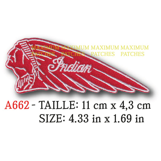 MAXIMUMPATCHES - Ecusson Patch Brodé Thermocollant - 11 cm x 4,3 cm - Moto Usa droite