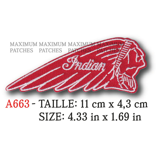 MAXIMUMPATCHES - Ecusson Patch Brodé Thermocollant - 11 cm x 4,3 cm - Moto Usa gauche