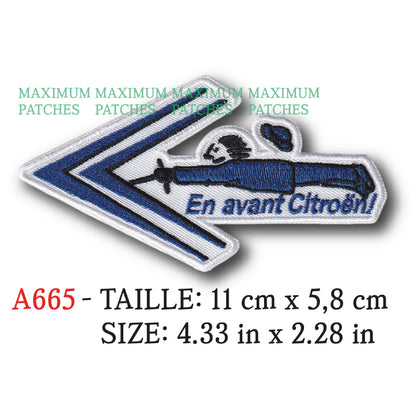 MAXIMUMPATCHES - Ecusson Patch Brodé Thermocollant - 11 cm x 5,8 cm - Automobile France Rétro Vintage