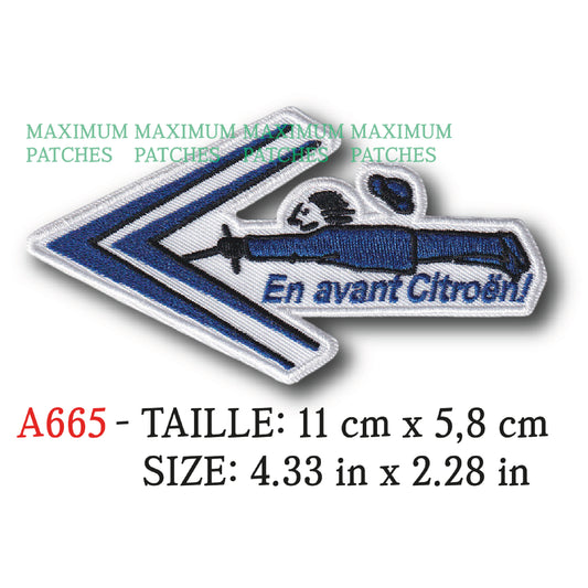 MAXIMUMPATCHES - Ecusson Patch Brodé Thermocollant - 11 cm x 5,8 cm - Automobile France Rétro Vintage