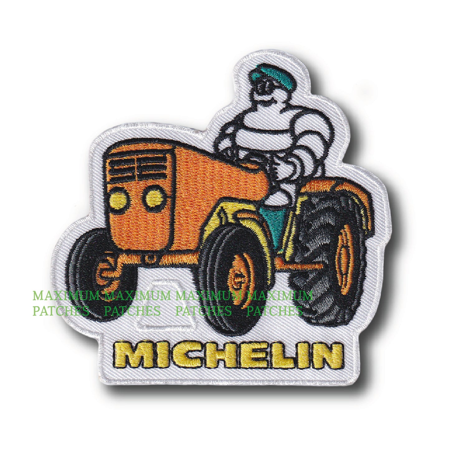 MAXIMUMPATCHES - Ecusson Patch Brodé Thermocollant - 8,8 cm x 8,7 cm - Automobile France Tracteur Agricole Michelin