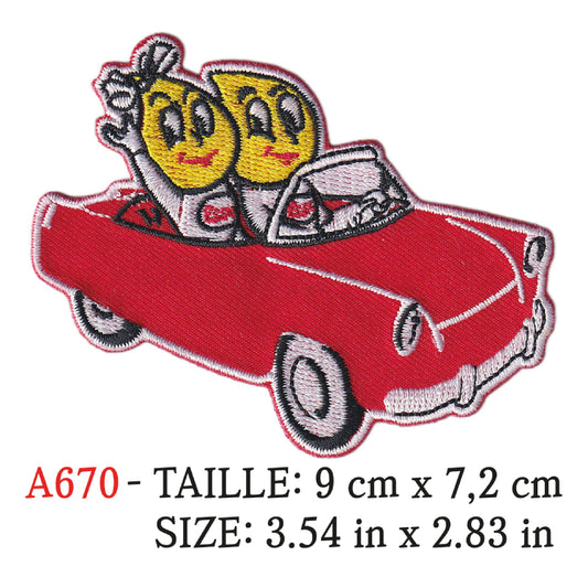 MAXIMUMPATCHES - Ecusson Patch Brodé Thermocollant - 9 cm x 7,2 cm - Automobile Huile Rétro Vintage Esso