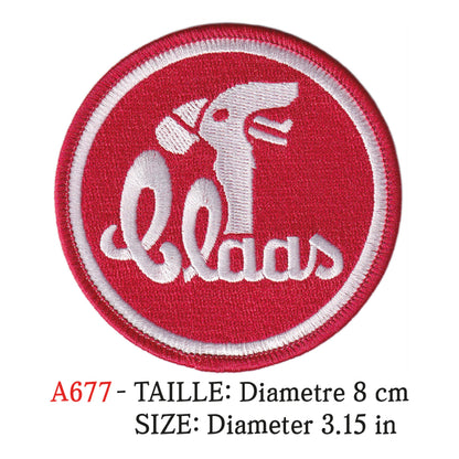 MAXIMUMPATCHES - Ecusson Patch Brodé Thermocollant - Diametre 8 cm - Tracteur Machine Agricole Automobile Rétro Vintage