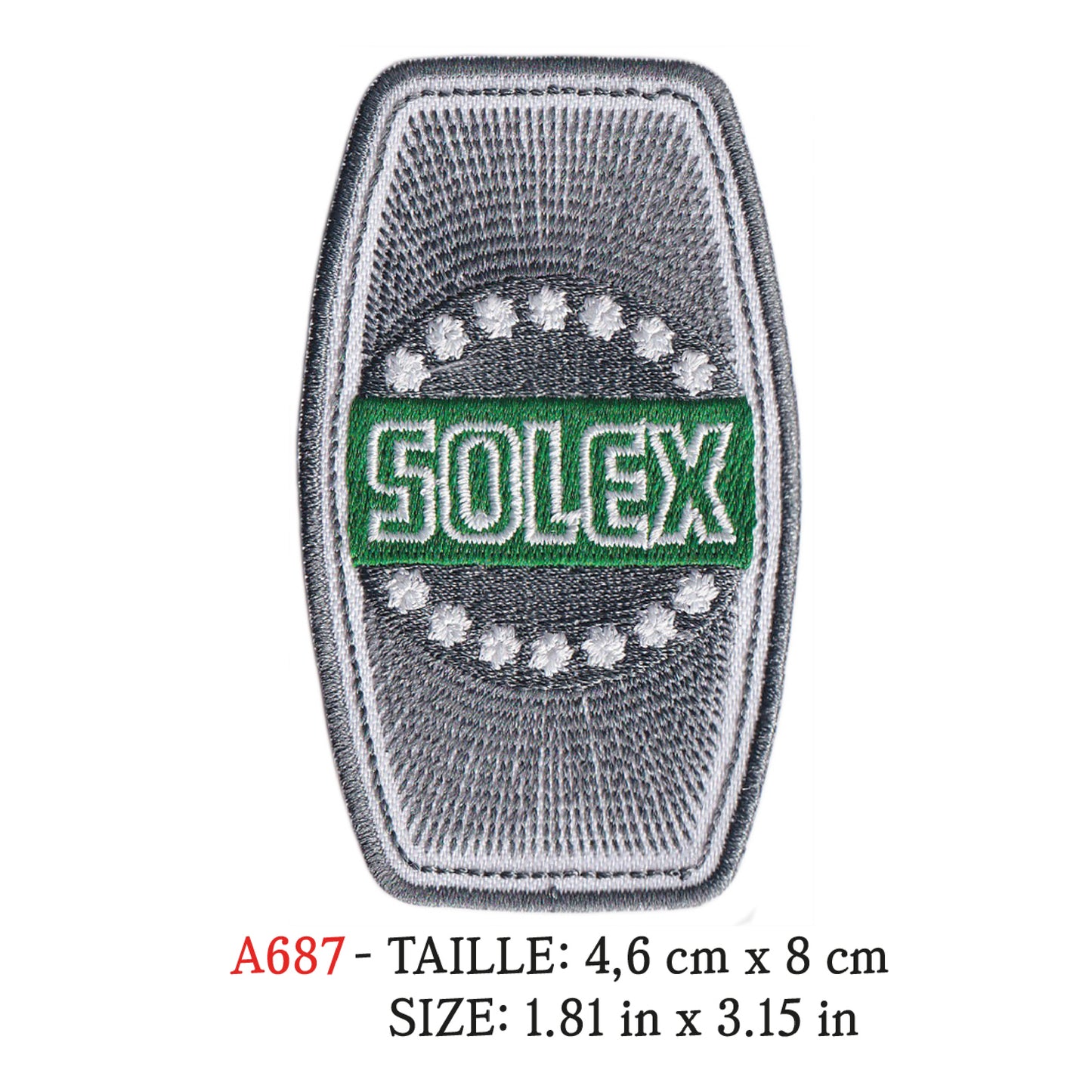 MAXIMUMPATCHES - Ecusson Patch Brodé Thermocollant - 4,6 cm x 8 cm - Marque Logo Automobile Vélomoteur France Rétro Vintage