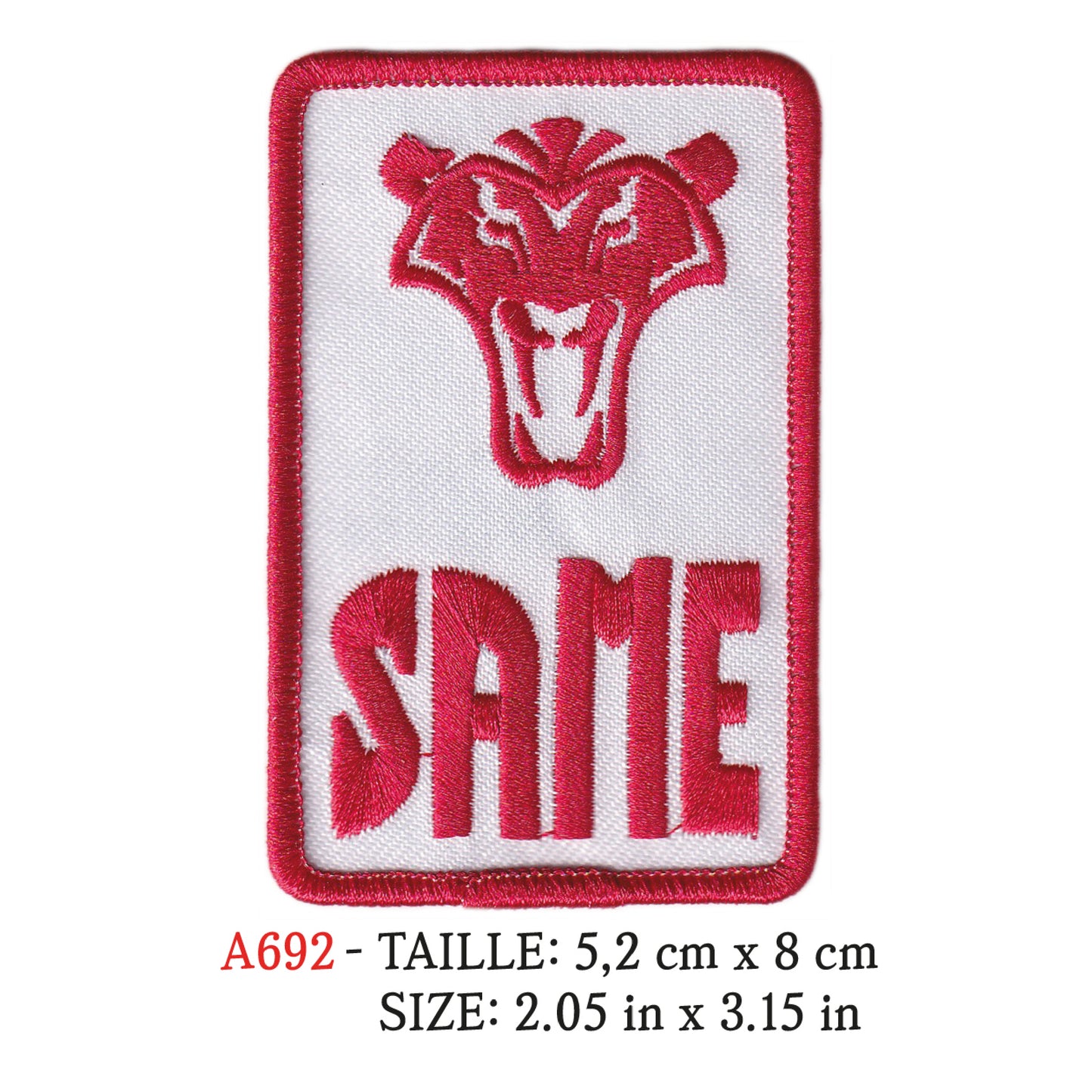 MAXIMUMPATCHES - Ecusson Patch Brodé Thermocollant - 5,2 cm x 8 cm - Tracteur Agricole Italie Marque Logo Rétro Vintage Same