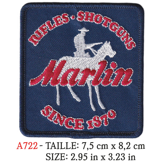 MAXIMUMPATCHES - Ecusson Patch Brodé Thermocollant - 7,5 cm x 8,2 cm - Tir Sport Militaire Airsoft Armée Marlin Fusil