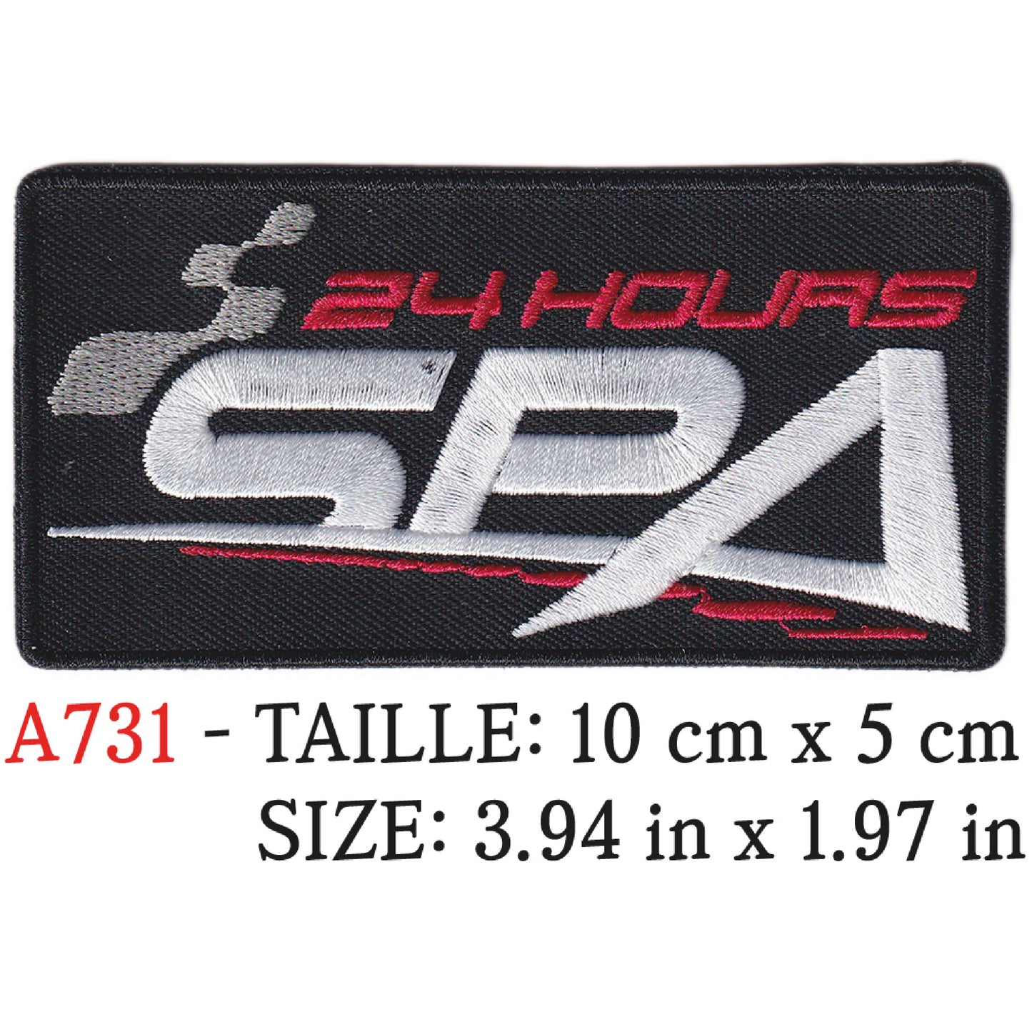 MAXIMUMPATCHES - Ecusson Patch Brodé Thermocollant - 10 cm x 5 cm - Course Circuit Spa Automobile Belgique