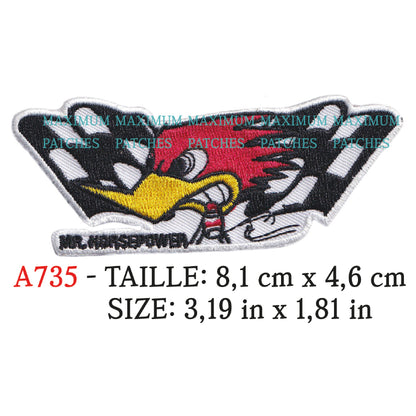 MAXIMUMPATCHES - Ecusson Patch Brodé Thermocollant - 8,1 cm x 4 cm - Automobile Moto Hot Rod Kustom Dragster Muscle Car Café Racer