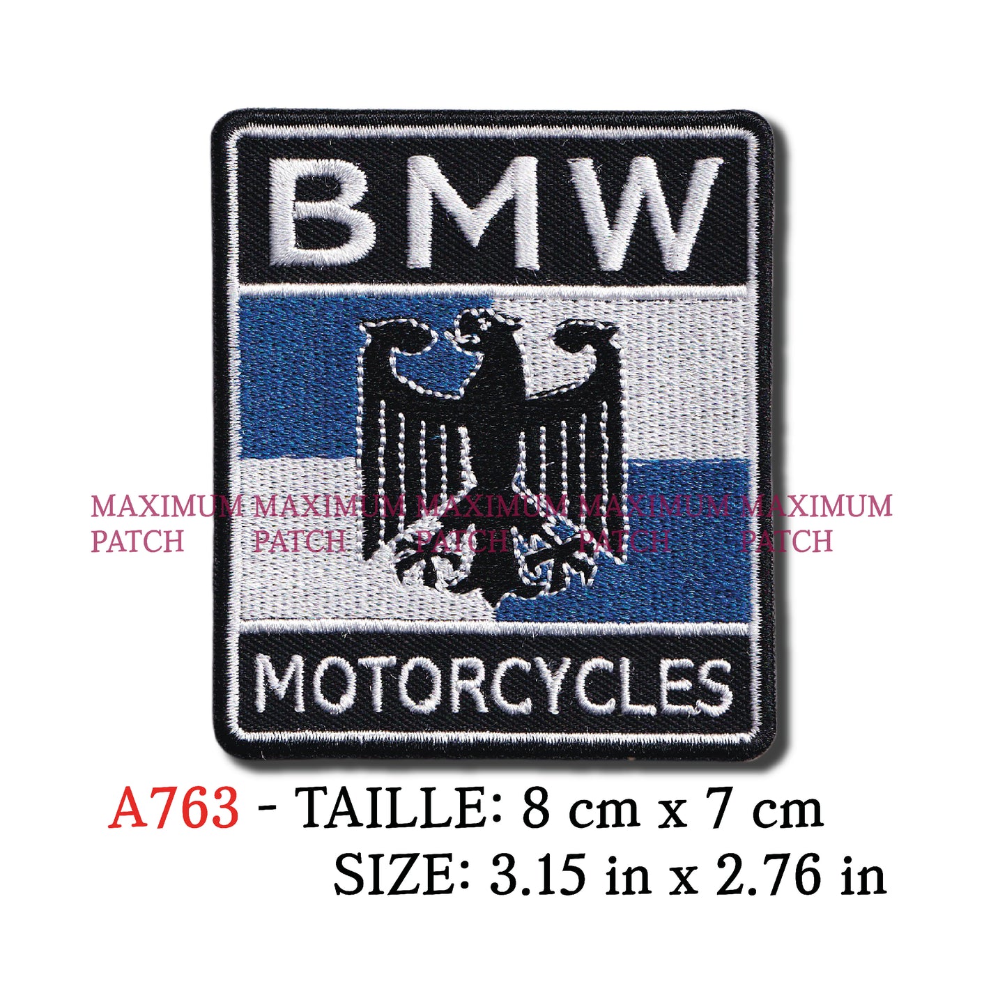 MAXIMUMPATCHES - Ecusson Patch Brodé Thermocollant - 8 cm x 7 cm - Moto Allemagne Motorrad Motocycle Motorcycle