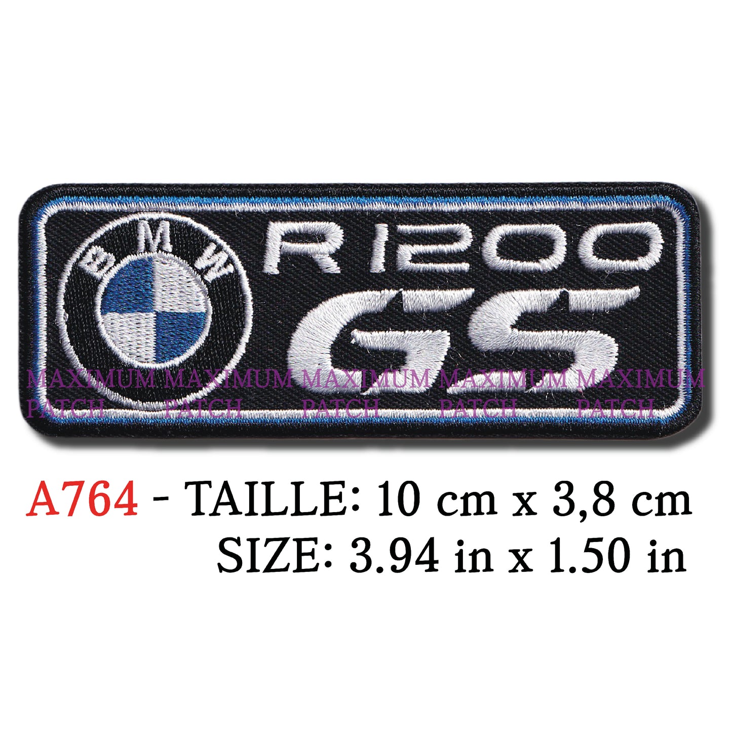 MAXIMUMPATCHES - Ecusson Patch Brodé Thermocollant - 10 cm x 3,7 cm - Moto Biker Allemande Motorcycle Motocycle Motorrad Motorcycles