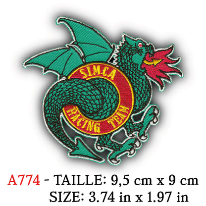 MAXIMUMPATCHES - Ecusson Patch Brodé Thermocollant - 10 cm x 9 cm - Automobile Racing Team Srt France 1000 Simca