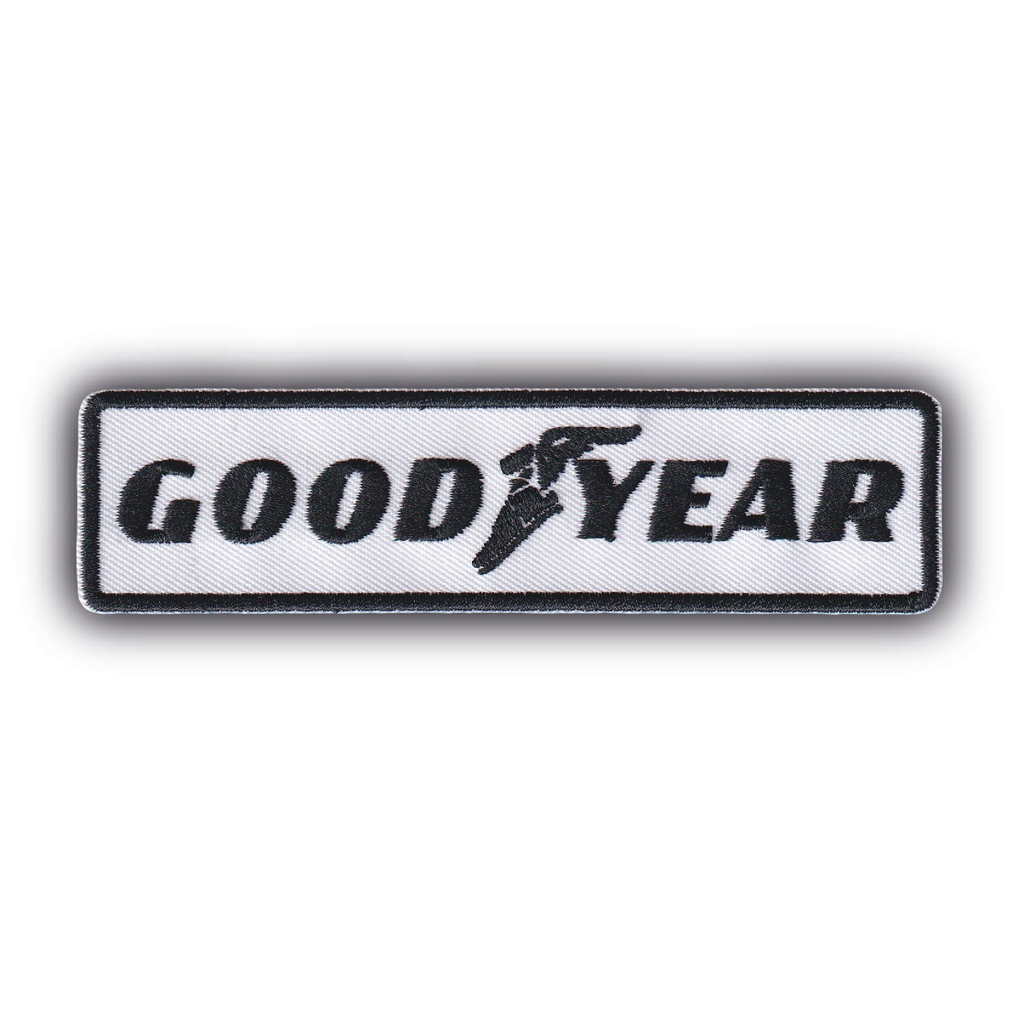 MAXIMUMPATCHES - Ecusson Patch Brodé Thermocollant - 12 cm x 3,2 cm - Prost Combinaison écusson d'épaule 1985 1986 Formule 1 Goodyear