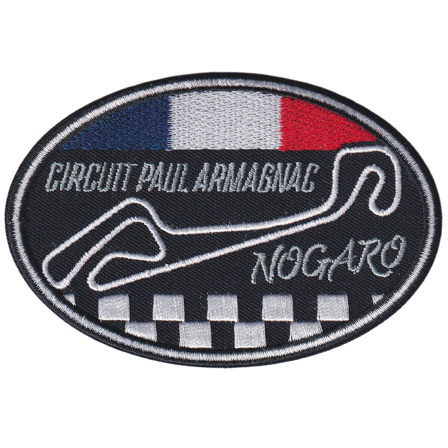 MAXIMUMPATCHES - Ecusson Patch Brodé Thermocollant - 10 cm x 6,7 cm - Circuit Nogaro Moto Motocycle Automobile Course Sport Mécanique