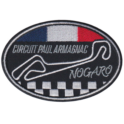 MAXIMUMPATCHES - Ecusson Patch Brodé Thermocollant - 10 cm x 6,7 cm - Circuit Nogaro Moto Motocycle Automobile Course Sport Mécanique