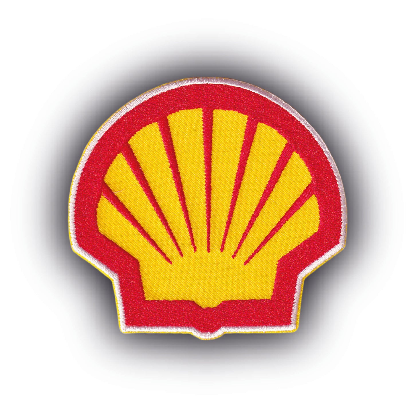 MAXIMUMPATCHES - Ecusson Patch Brodé Thermocollant - 8 cm x 7,5 cm - Sport Automobile Combinaison Pilote Formule 1 Rallye Course Endurance Grand Prix Huile Moteur Shell