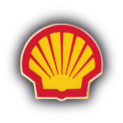 MAXIMUMPATCHES - Ecusson Patch Brodé Thermocollant - 8 cm x 7,5 cm - Sport Automobile Combinaison Pilote Formule 1 Rallye Course Endurance Grand Prix Huile Moteur Shell