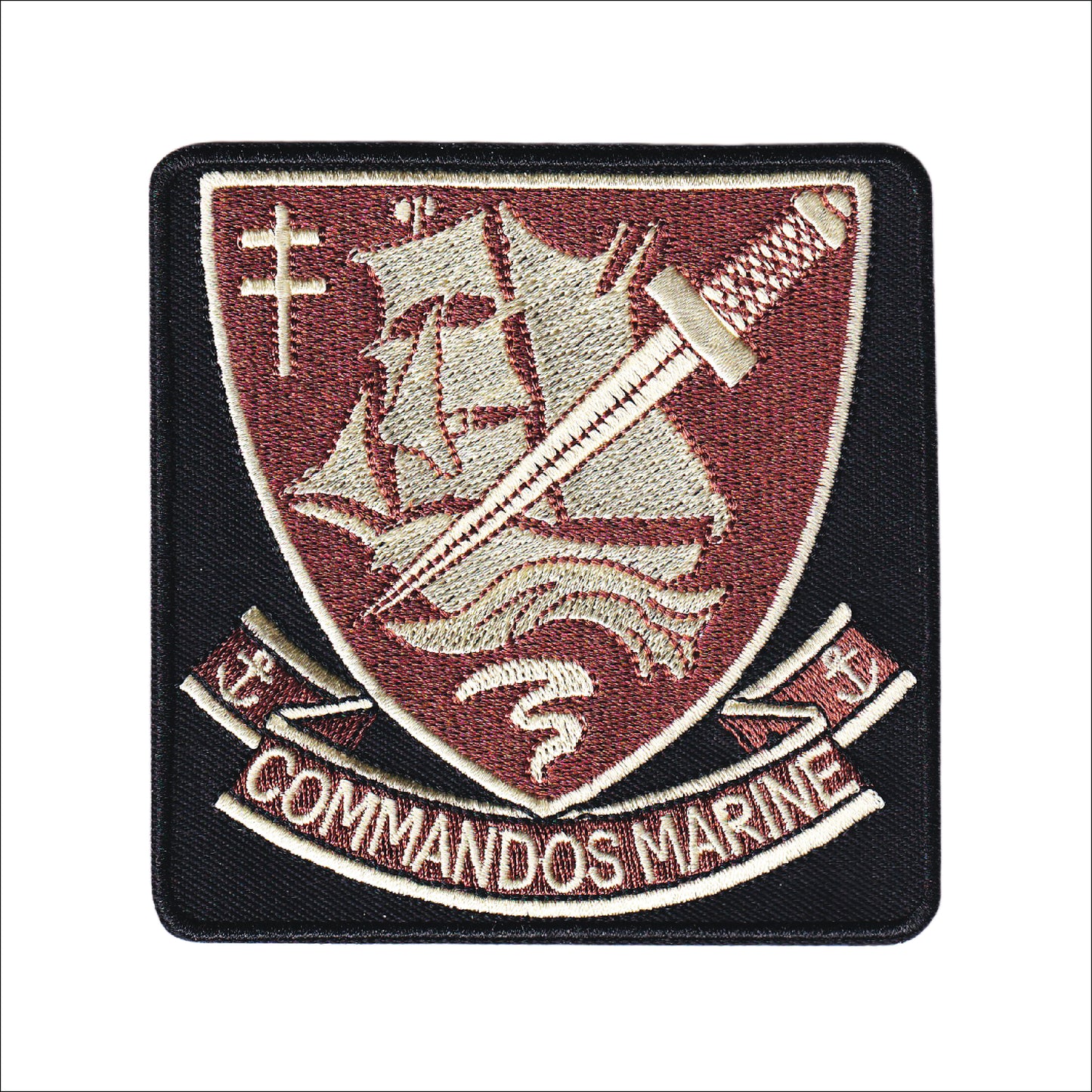 MAXIMUMPATCHES - Ecusson Patch Brodé Therrmocollant - 9 cm x 9 cm - Commandos Marine