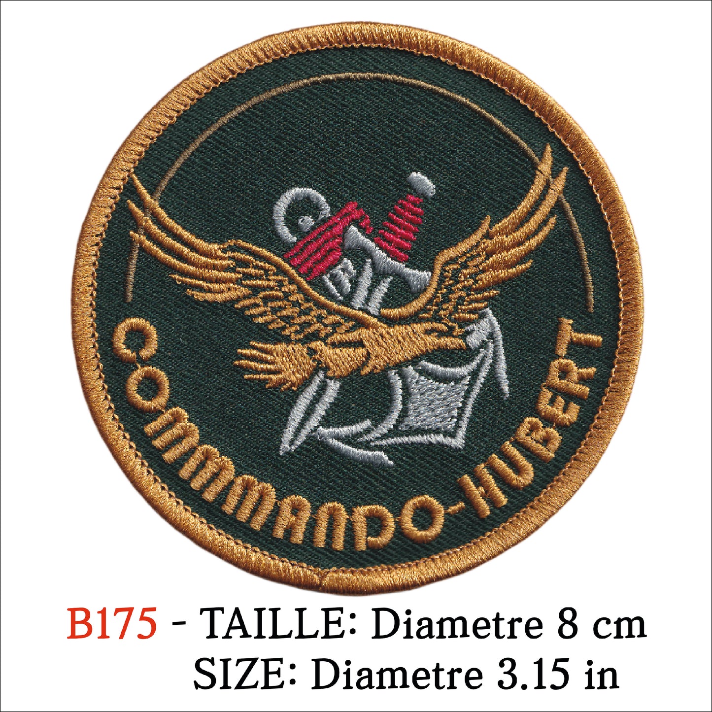 MAXIMUMPATCHES - Ecusson Patch Brodé Thermocollant - Diamètre 8 cm - Commando Hubert Armée Militaire