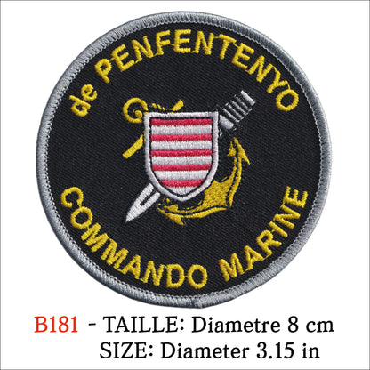 MAXIMUMPATCHES - Ecusson Patch Brodé Thermocollant - Diamètre 8 cm - Commando Marine Penfentenyo Armée Militaire