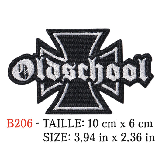 MAXIMUMPATCHES - Ecusson Patch Brodé Thermocollant - 10 cm x 6 cm - Croix Oldschool