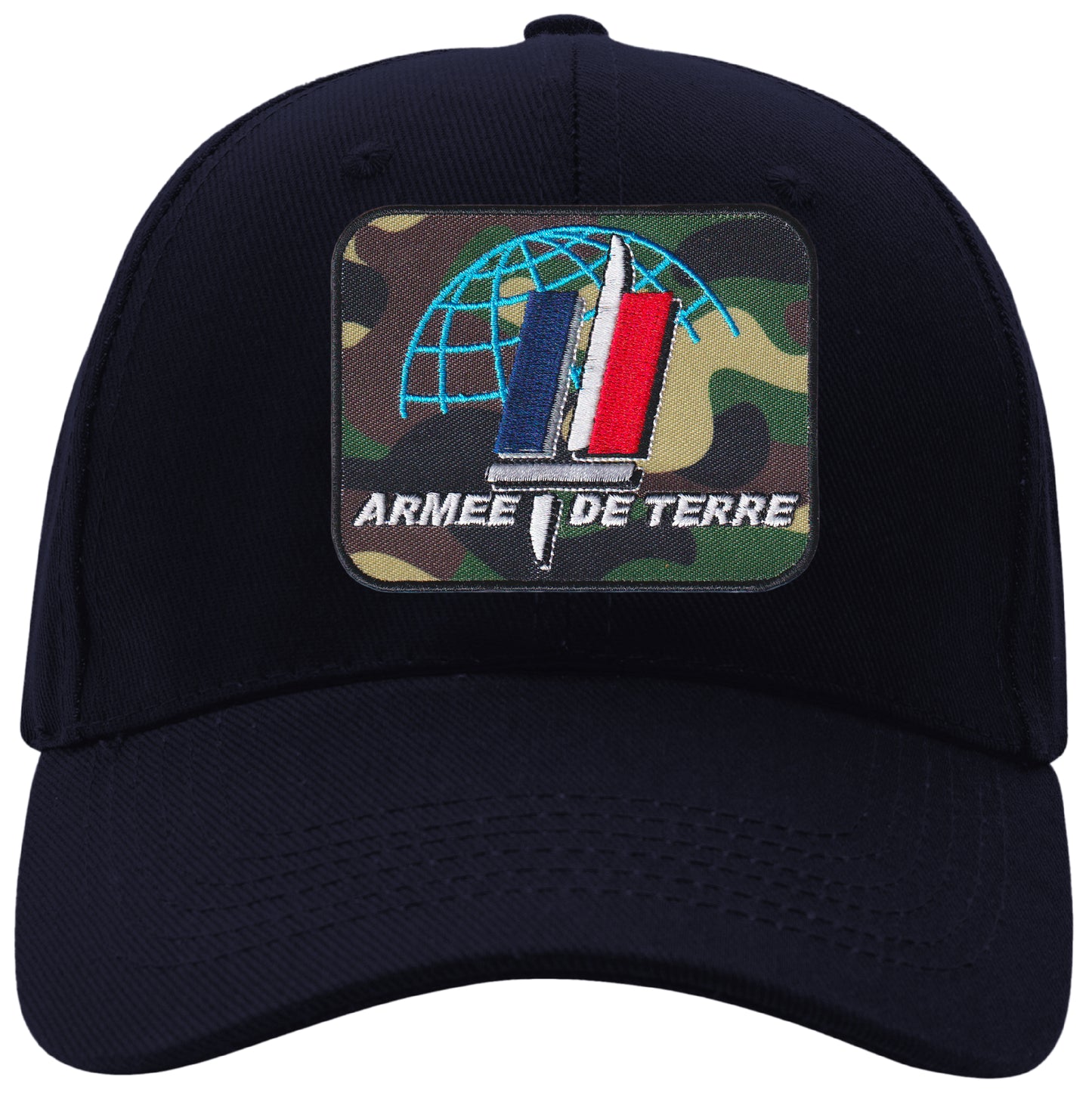MAXIMUMPATCHES - Armée de Terre - CASQUETTE coton, taille unique, réglable, personnalisée avec écusson brodé et imprimé thermocollé sur le fronton