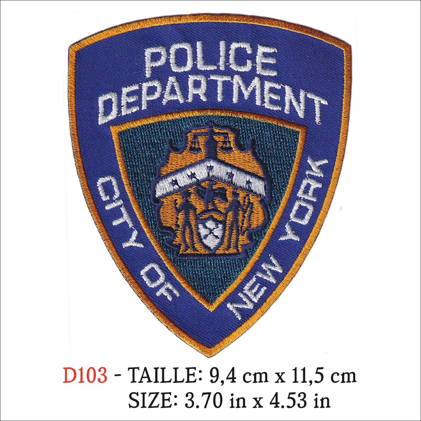 MAXIMUMPATCHES - Ecusson Patch brodé Thermocollant - 9,4 cm x 11,5 cm - Police Department City Of New York Ny