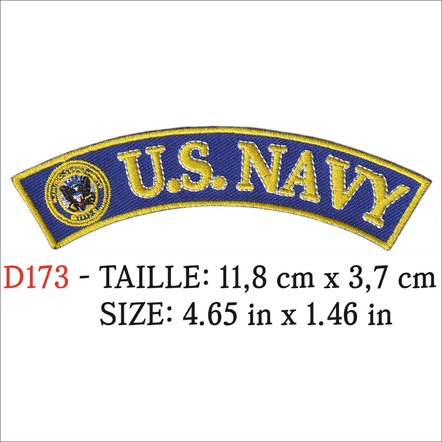 MAXIMUMPATCHES - Ecusson Patch Brodé Thermocollant - 11,8 cm x 3,7 cm - Us Navy Armée Militaire