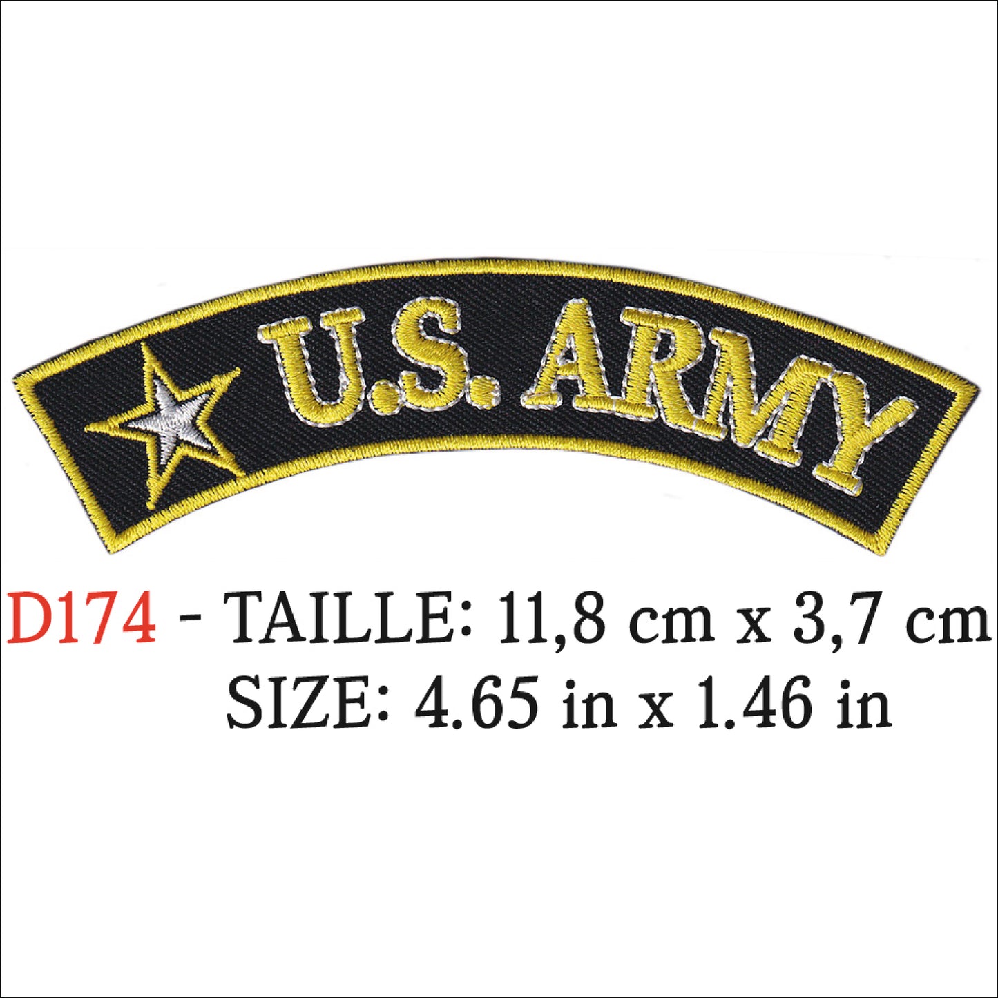 MAXIMUMPATCHES - Ecusson Patch Brodé Thermocollant - 11,8 cm x 3,7 cm - Us Army Militaire Armée
