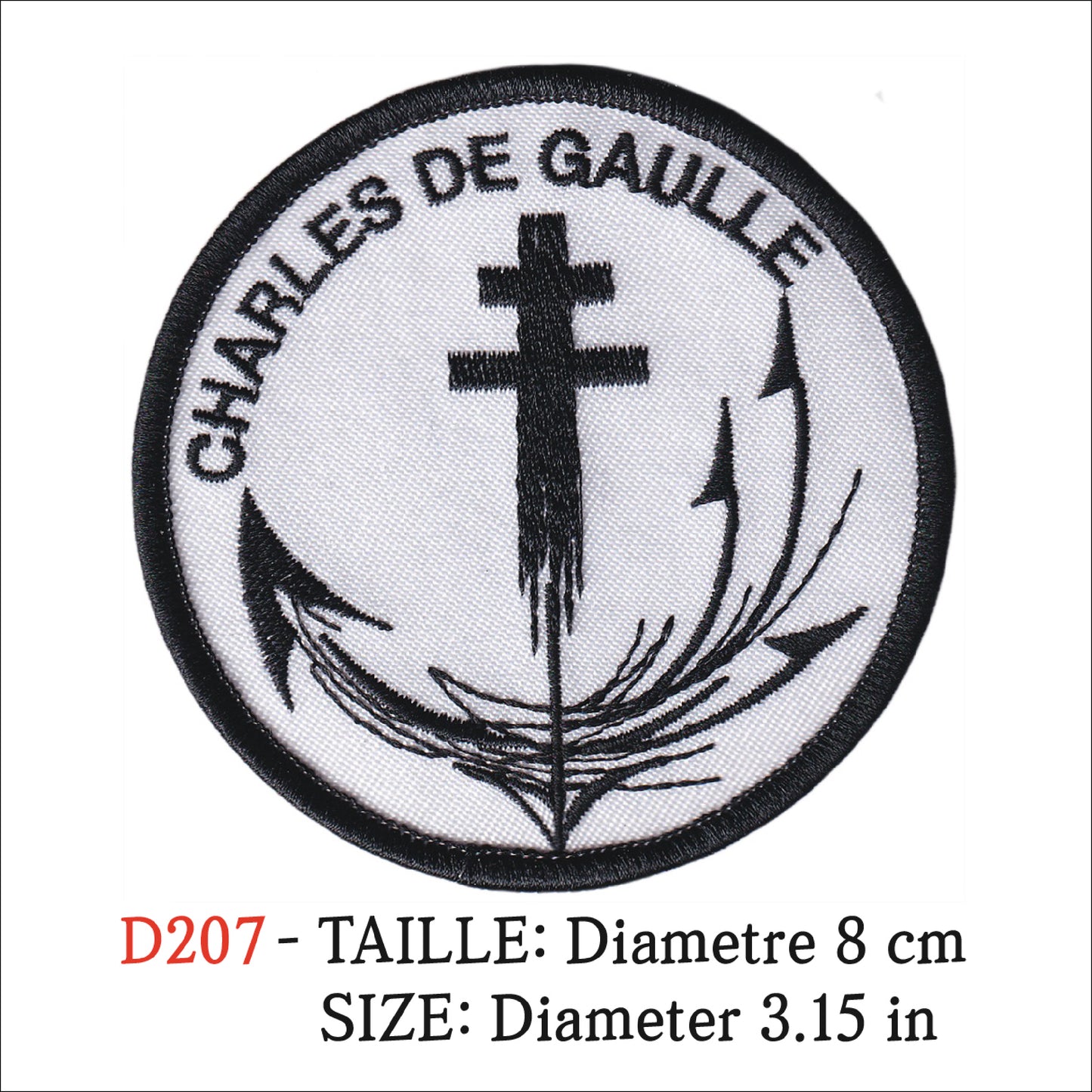 MAXIMUMPATCHES - Ecusson Patch Brodé Thermocollant - Diametre 8 cm - Marine Porte Avions Armée Militaire Charles De Gaulle