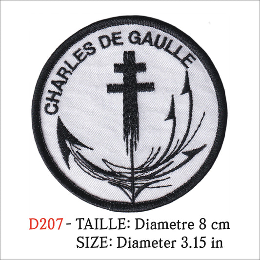 MAXIMUMPATCHES - Ecusson Patch Brodé Thermocollant - Diametre 8 cm - Marine Porte Avions Armée Militaire Charles De Gaulle