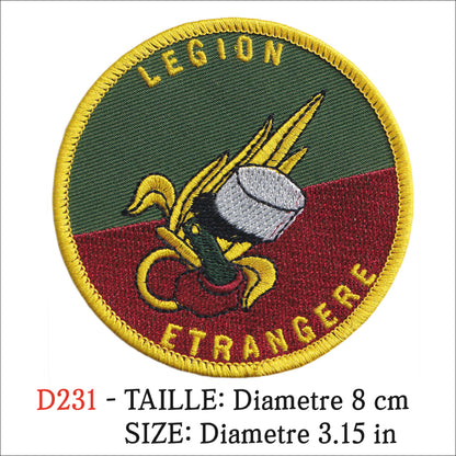 MAXIMUMPATCHES - Ecusson Patch Brodé Thermocollant - Diametre 8 cm - Legion Etrangere