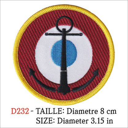 MAXIMUMPATCHES - Ecusson Patch Brodé Thermocollant - Diametre 8 cm - Marine Nationale Aéronavale