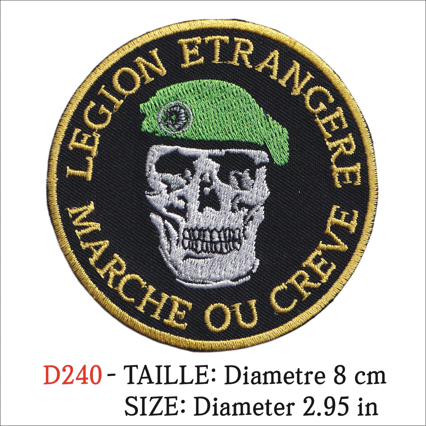 MAXIMUMPATCHES - Ecusson Patch Brodé Thermocollant - Diametre 8 cm - Legion Etrangere Marche Creve