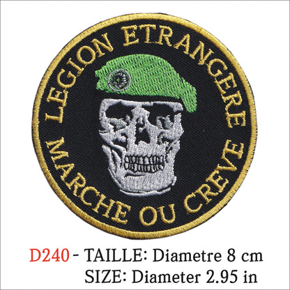 MAXIMUMPATCHES - Ecusson Patch Brodé Thermocollant - Diametre 8 cm - Legion Etrangere Marche Creve