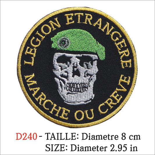 MAXIMUMPATCHES - Ecusson Patch Brodé Thermocollant - Diametre 8 cm - Legion Etrangere Marche Creve